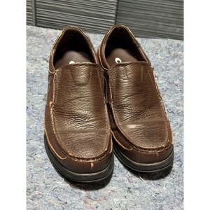 Calto Mens 7.5 Brown Leather Slip On Heightening Elevator Shoes Fast Shipping!